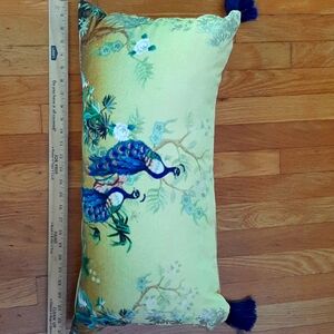 BEAUTIFUL VELOUR/VELVET PEACOCK PILLOW !
